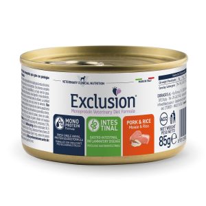 Exclusion Monoprotein Veterinary Diet Intestinal Pork Rise umido gatto