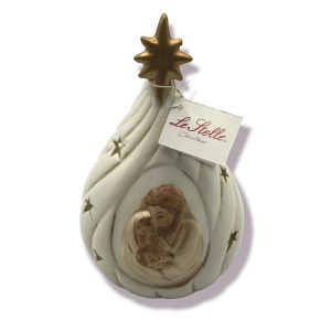Porta Tea-Light con Sacra Famiglia Porcellana