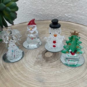 STOCK 6 PZ Soggetti Natalizi in Vetro – Decorazioni Natalizie